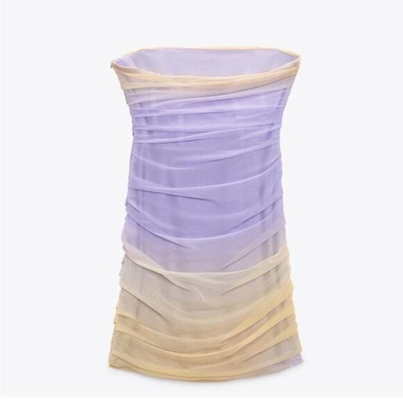 Zara STRAPLESS TULLE DRESS Size Extra Large XL - Picture 13 of 16